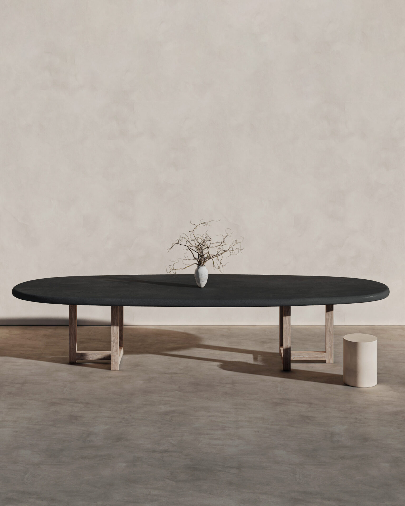 Studio Straf_Oval Dining Table Long with Wooden Legs_Case Goods_Studio Fenice_(1)