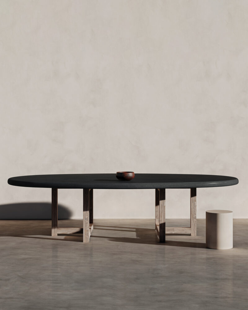 Oval Dining Table with Wooden Legs — Studio Fenice